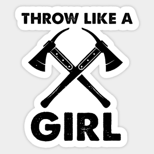 Throw Like A Girl Axes Funny Sticker